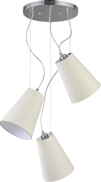 GTV - Lampada da soffitto Kasel | 3*E27 Lampada a sospensione ?46 cm di larghezza Lampada da soggiorno Lampada da sala da pranzo | AC220-240V, 50/60Hz | 3 luci | Crema