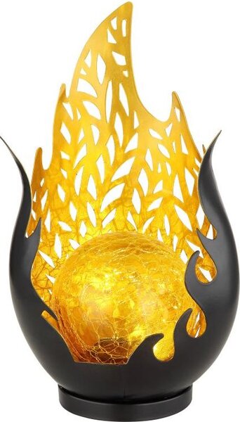 GLOBO 36534 Lampada solare in metallo nero opaco, LED