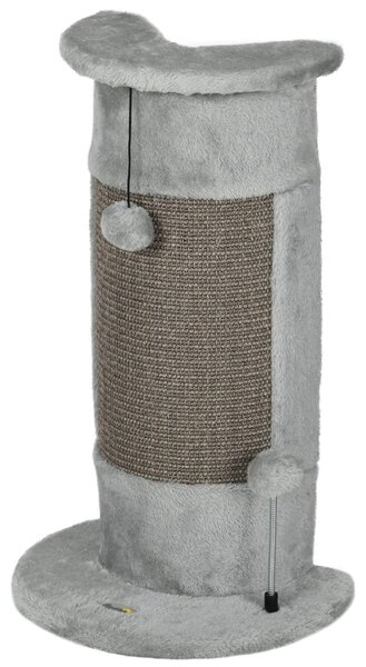 PawHut Tiragraffi a colonna, tiragraffi per gatti da 58 cm, tiragraffi con palla