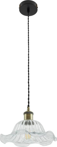 Lampada a sospensione Lindby Ludowika, trasparente, vetro, Ø25cm, E27