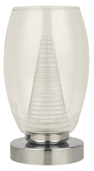 Lampada da comodino LED in metallo D: 11,5 cm rotondo 20,5 cm alto Cromo 3000 K bianco caldo 448 lm Lampada da tavolo moderna