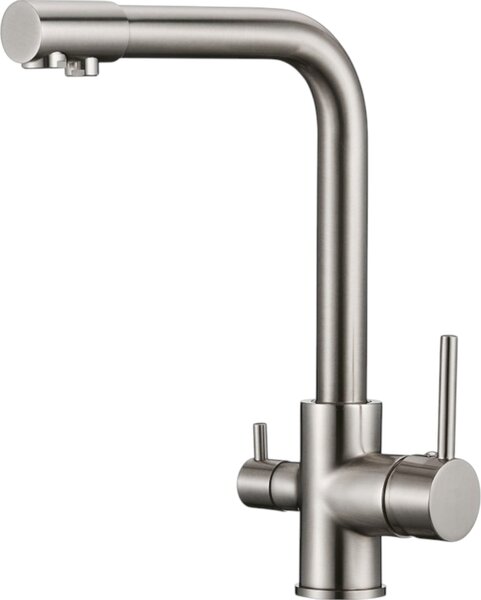 Rubinetto da cucina BieTal® BT-301 bocca a L a 3 vie Miscelatore da cucina in acciaio inox