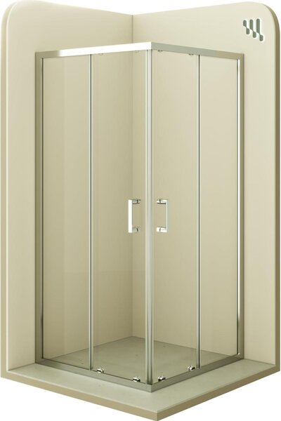 Cabina doccia i-flair ad ante scorrevoli 95x95x190 cm in vetro di sicurezza trasparente da 6 mm - DK77
