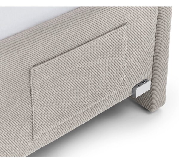 Letto da bambini con sponde beige imbottito con contenitore con rete inclusa 90x200 cm Cool – Meise Möbel