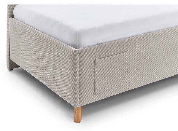 Letto da bambini con sponde beige imbottito con contenitore con rete inclusa 90x200 cm Cool – Meise Möbel