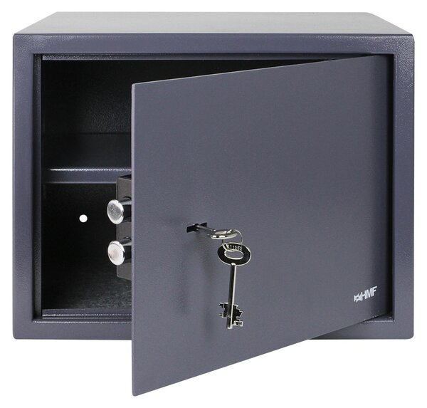 HMF 49203-11 Cassaforte con chiave, cassaforte da incasso, 38 x 30 x 30 cm, antracite