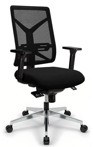 VERSEE V1801 sedia da scrivania ergonomica nera - sedia da ufficio in tessuto, comoda sedia girevole per l'ufficio/lo studio a casa, portata fino a 150 kg