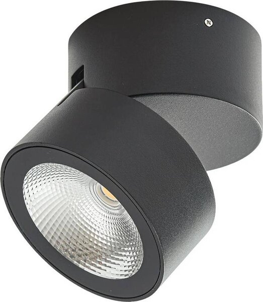 Faretto da soffitto a LED Lindby Nolivar, nero, Ø 9 cm, IP54