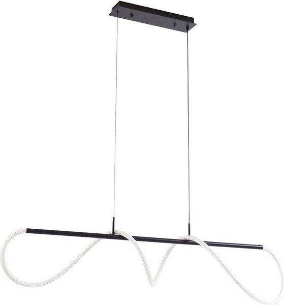 Lucande LED a sospensione Kisune, bianco/nero, metallo