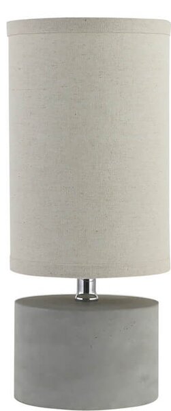 HOME DELUXE Piccola lampada da tavolo in look cemento - Grigio | Lampada da tavolo, lampada da comodino, lampada moderna, paralume in tessuto, look cemento