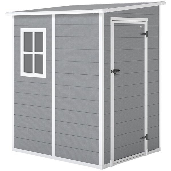 Outsunny, capanno da giardino di 1,54 m³, con tetto a falda, dimensioni 122 x 149 x 192/177 cm