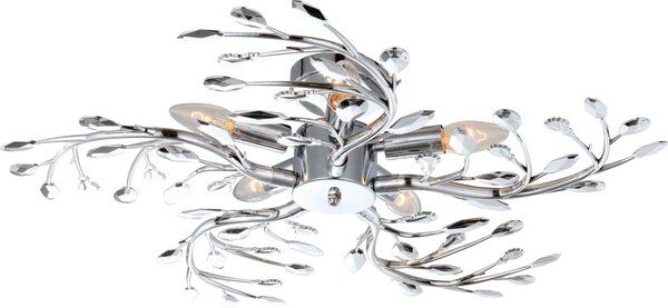 Globo Lighting plafoniera in metallo cromato, 5x E14