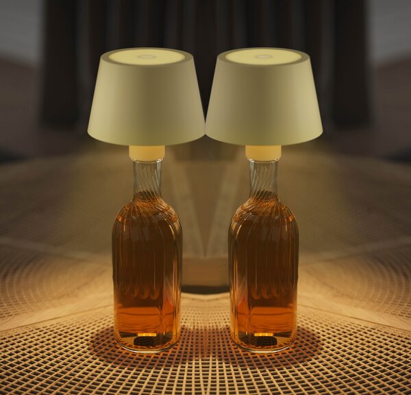 Northpoint set di 2 lampade da tavolo ricaricabili a LED lampada a bottiglia lampada da tavolo con sensore tattile beige