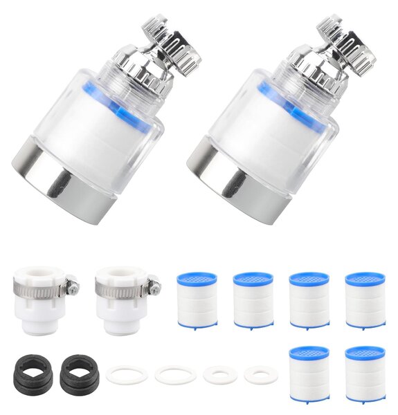 2 filtri per rubinetto da cucina con adattatore universale