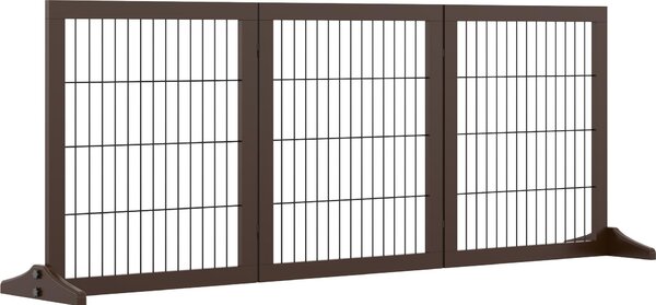 Barriera di sicurezza D06-080, cancelletto di sicurezza, cancelletto per scale, legno di pino, marrone