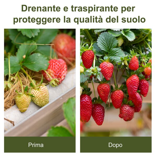 Outsunny Telo Nero Pacciamatura 50x2m per Orto, Serra, Giardino Drenante e Traspirante con Quadrettatura|Aosom