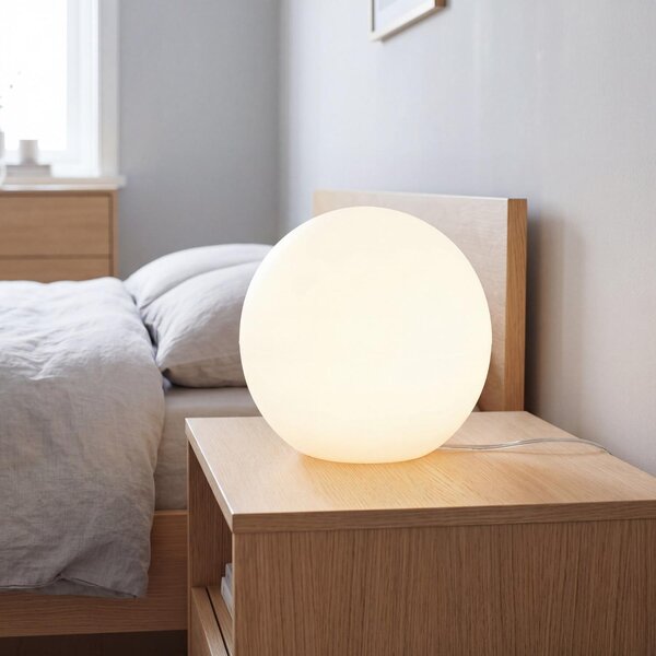 Lampada da tavolo rotonda Ø 30 cm H: 26,5 Bianco incl. E27 LED 2700 K bianco caldo cavo interruttore lampada a sfera lampada da tavolo interna