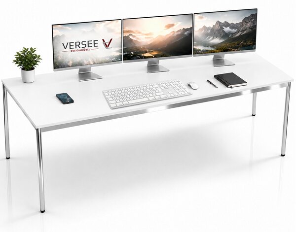 Scrivania / tavolo da conferenza VERSEE VST1 180x60 cm bianco - regolabile in altezza, stabile