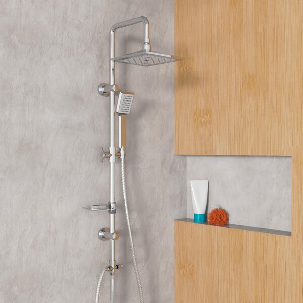 Set doccia EISL EASY COOL, colonna doccia con getto a pioggia e doccetta, soffioni e doccette, sistema doccia ideale per il retrofit