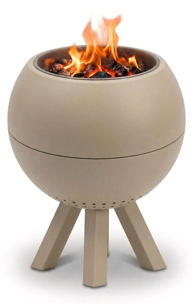 Braciere EdenOutdoor, focolare, a doppia parete, resistente al calore, a bassa emissione di fumo (beige)