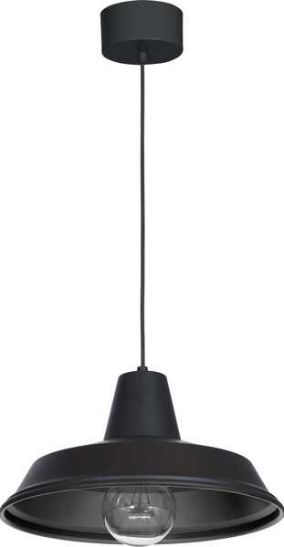 Luce a sospensione tavolo da pranzo cucina metallo nero Ø 36 cm vintage metà secolo E27 lampada a sospensione