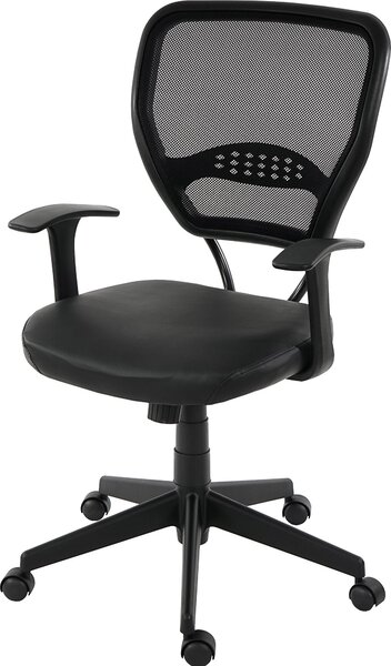 Sedia da ufficio professionale Chicago, poltrona direzionale girevole, portata 150 kg, ecopelle ~ nera con braccioli