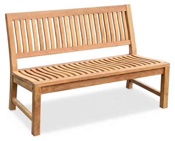 Robusta panca da giardino Kingsbury in teak pregiato senza braccioli 150 cm