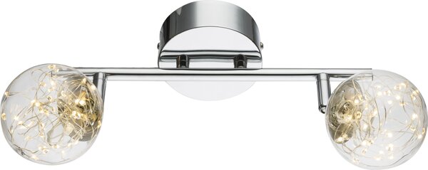 Globo Lighting Faretto LED in metallo cromato, 2x LED