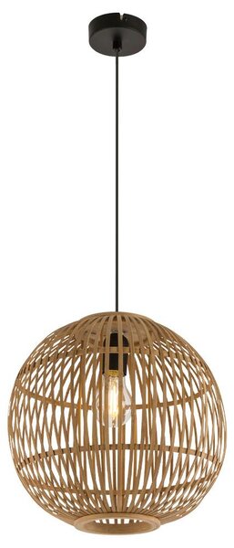 Lampada a sospensione, intrecciata in bambù, a forma di sfera, diametro 30 cm