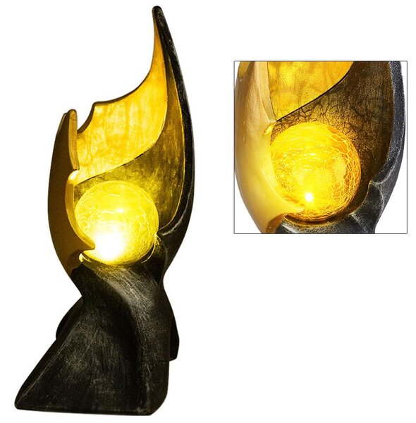 Lampada solare a LED, effetto fiamma, vetro, altezza 36 cm