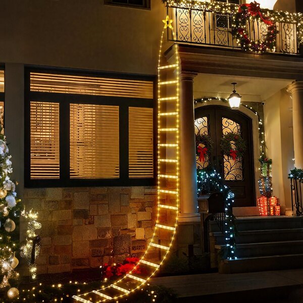 SALCAR 3M LED luci natalizie a scala, luci natalizie illuminate a LED con timer, 8 modalità