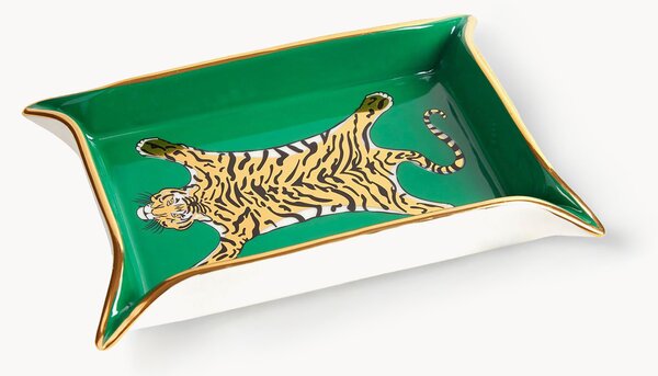 Vassoio decorativo in porcellana con oro Tiger