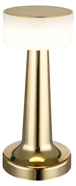 Lampada da tavolo a LED, dimmerabile, USB, color ottone, H 21,5 cm