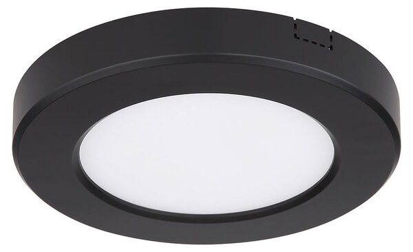 Plafoniera LED, CCT, nero, bianco, rotonda, D 12,6 cm