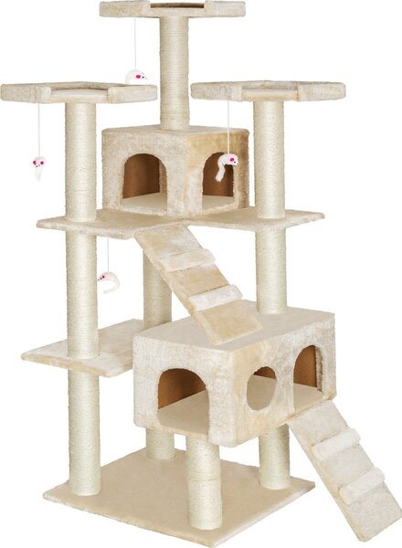 Tectake® Knuti tiragraffi di 186 cm con 2 scale, 4 topi da gioco e protezione antiribaltamento