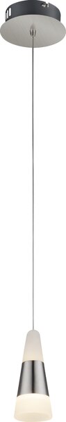 Lampada a sospensione Globo Friso, finitura nickel opaco, 1 LED; codice prodotto: 56024-1H