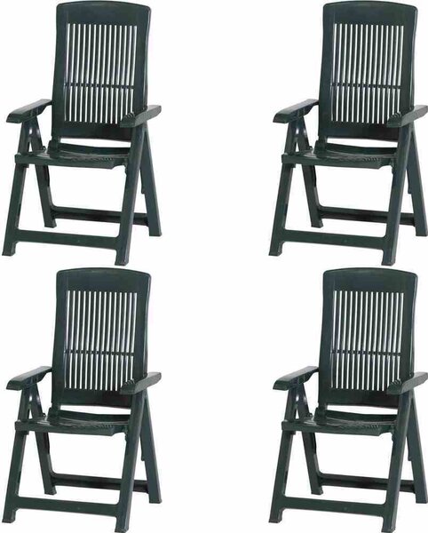 PROGARDEN Tampa SET 4 sedie pieghevoli in plastica verde M73542
