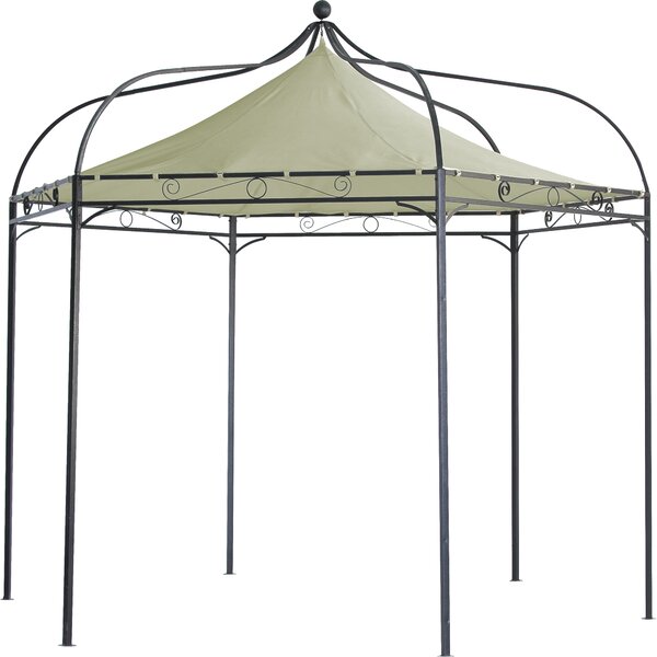DEGAMO gazebo da giardino MODENA 6 lati 320cm, acciaio nero, impermeabile