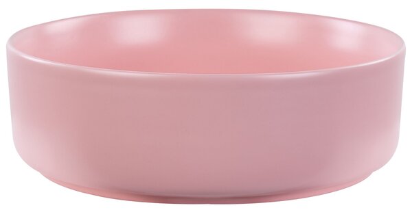 BELIANI Lavabo da appoggio in Vetroceramica rosa rotondo ⌀ 37 cm bagno moderno