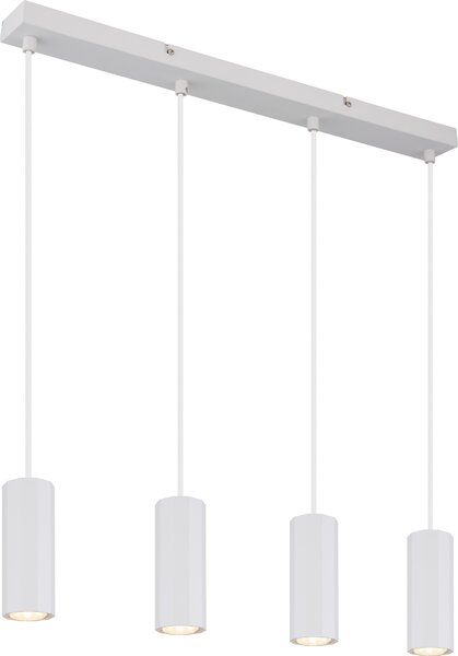 Lampada a sospensione, bianco opaco, 4 fiamme, H 120 cm