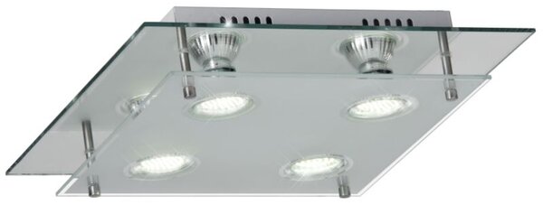 Lampada da soffitto a LED, vetro cromato satinato, H 8 cm