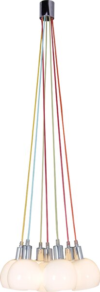 Lampada a sospensione Näve; colore: cromo, bianco opalino, colorato, 7036023