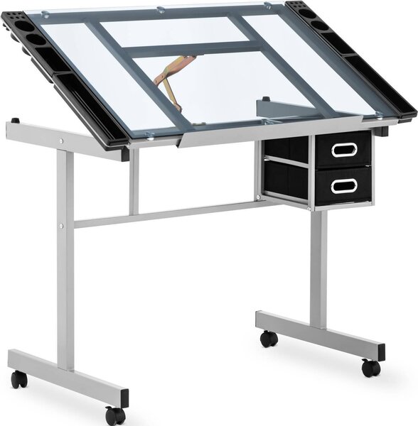 Expondo Fromm & Starck Tavolo da disegno - 104 x 60 cm - inclinabile - piano in vetro