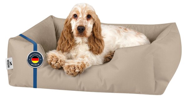 Letto per cani BedDog ZARA: cuscino per cani con rivestimento lavabile, cuccia per cani, divanetto per cani, NAMIB-SAND (beige), (S) ca. 55x40x17 cm