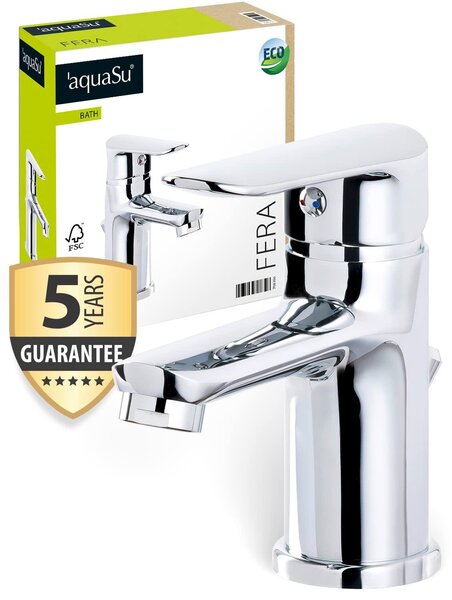 Rubinetto per lavabo cromato con ugello a risparmio idrico