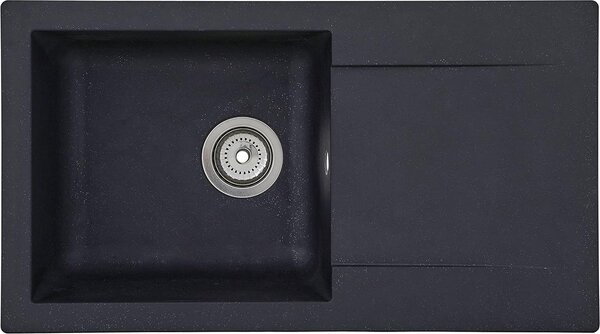 Lavello da incasso Lavello da cucina Lavello in granito Mineralite 78 x 44 Nero Respekta Denver