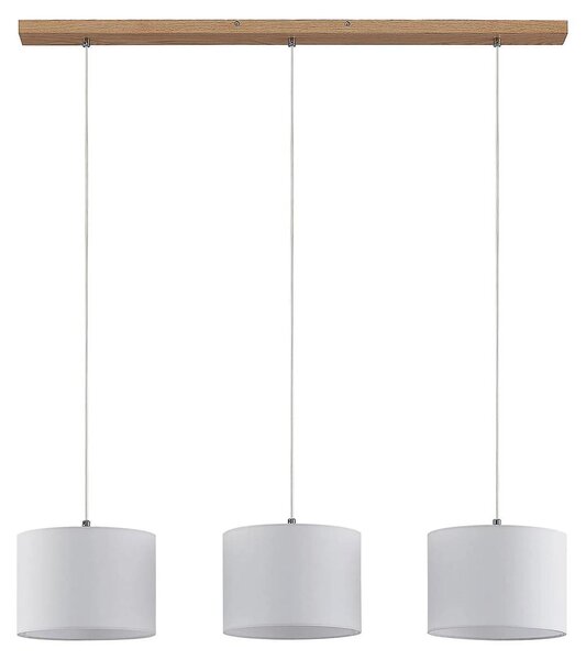 Lindby lampada a sospensione Imarin, 3 luci, bianco, tessuto, 100 cm
