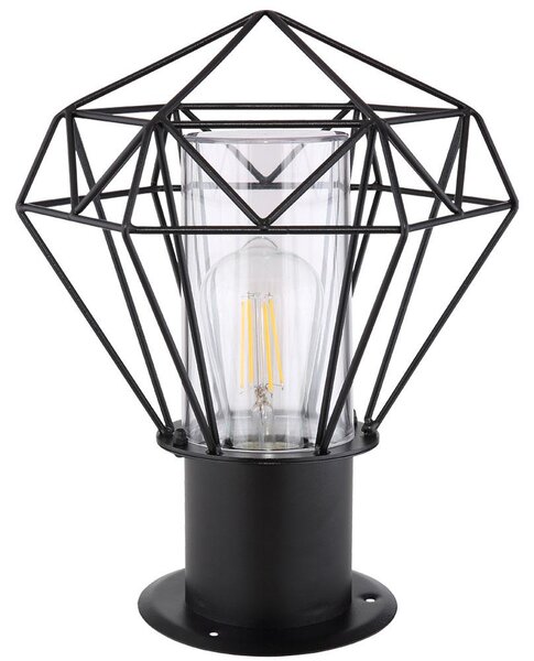 Lampada da parete, paralume a griglia nero, altezza 31,5 cm