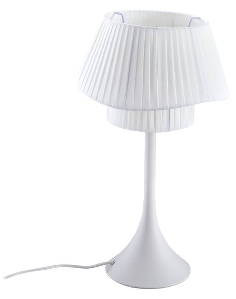 Lampada da tavolo Lindby Eryndor, bianco, tessuto, Ø 30 cm, E27