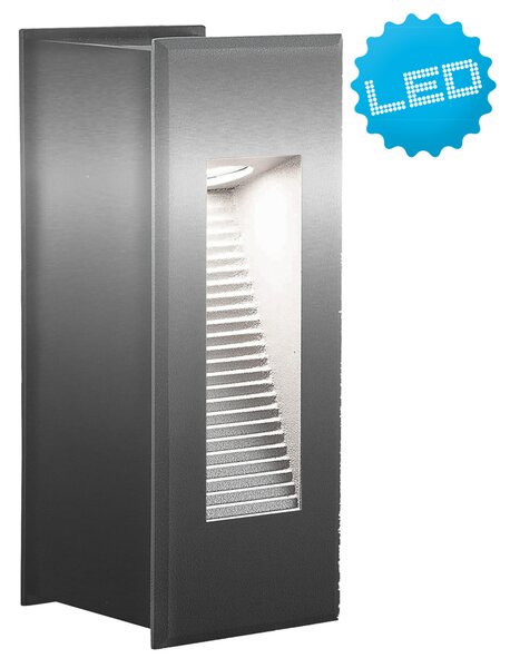 Näve Lampada da parete per esterni a LED - alluminio - argento; 1149259